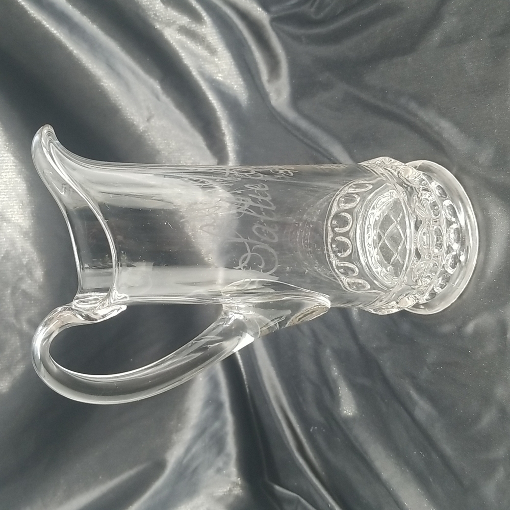 Antique EAPG Etched Skinny Pitcher - Picture 7 of 16
